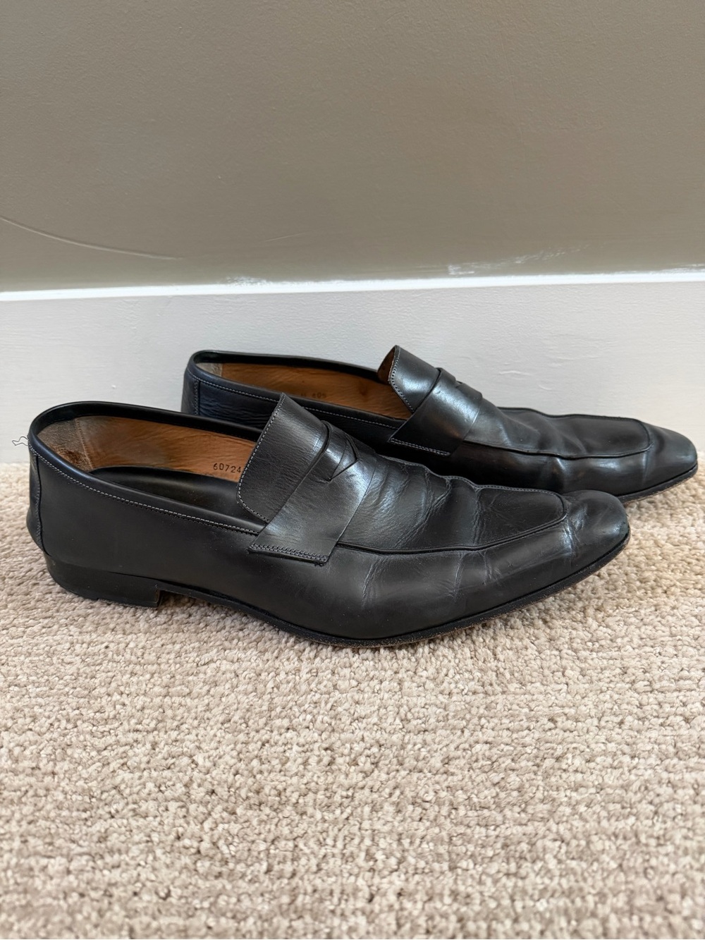 Mezlan Fresco Black Leather Penny Loafers Men’s Size 10.5 Made in Spain - Picture 2 of 7